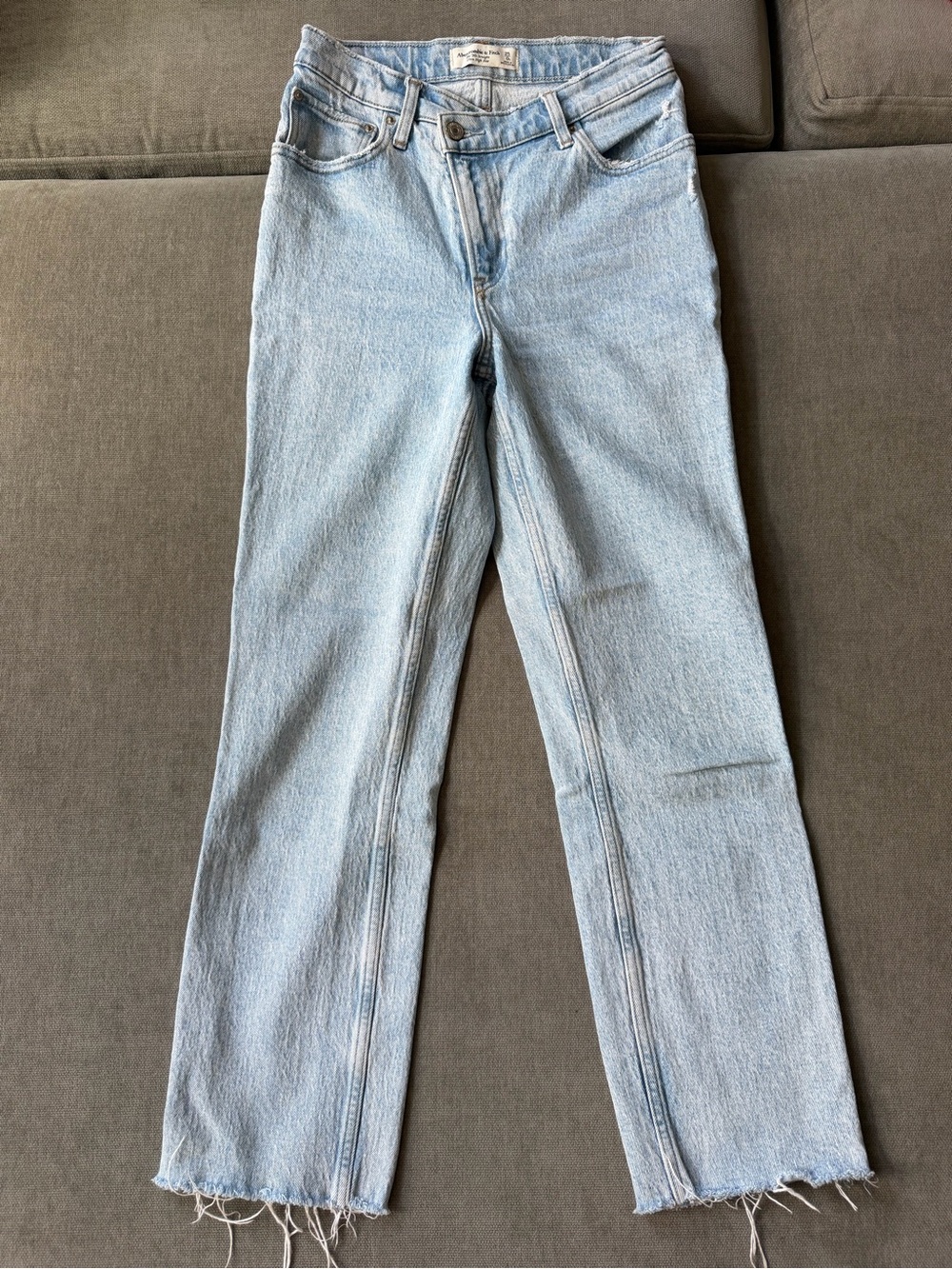 Abercrombie & Fitch 90s Straight Ultra High Rise Jeans Criss Cross Waist 25 S